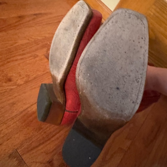 Lucchese Red Leather Cowboy Boots - Picture 8 of 14